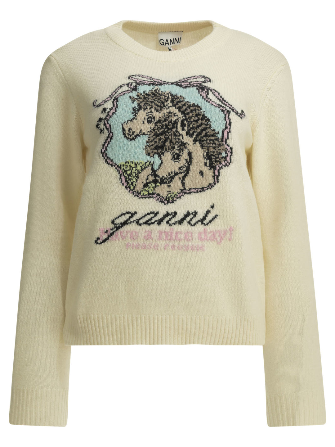 Ganni Horses Knitwear - White | b6db677435ada805be18dcdaea946f008ea8eb4f