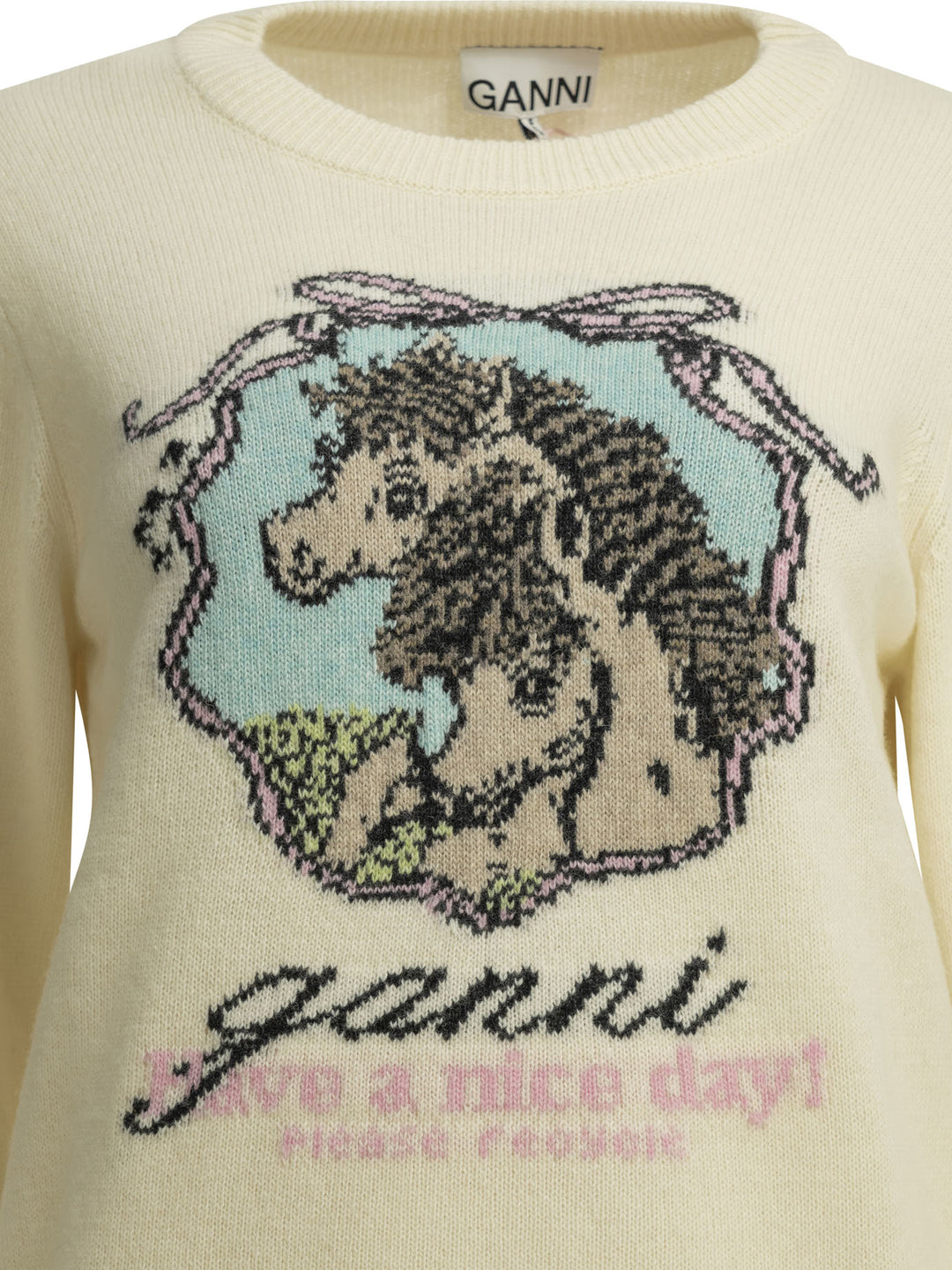 Ganni Horses Knitwear - White | e4dc4ee3f0276ef6cea8ef279487d4e9f765e4f8
