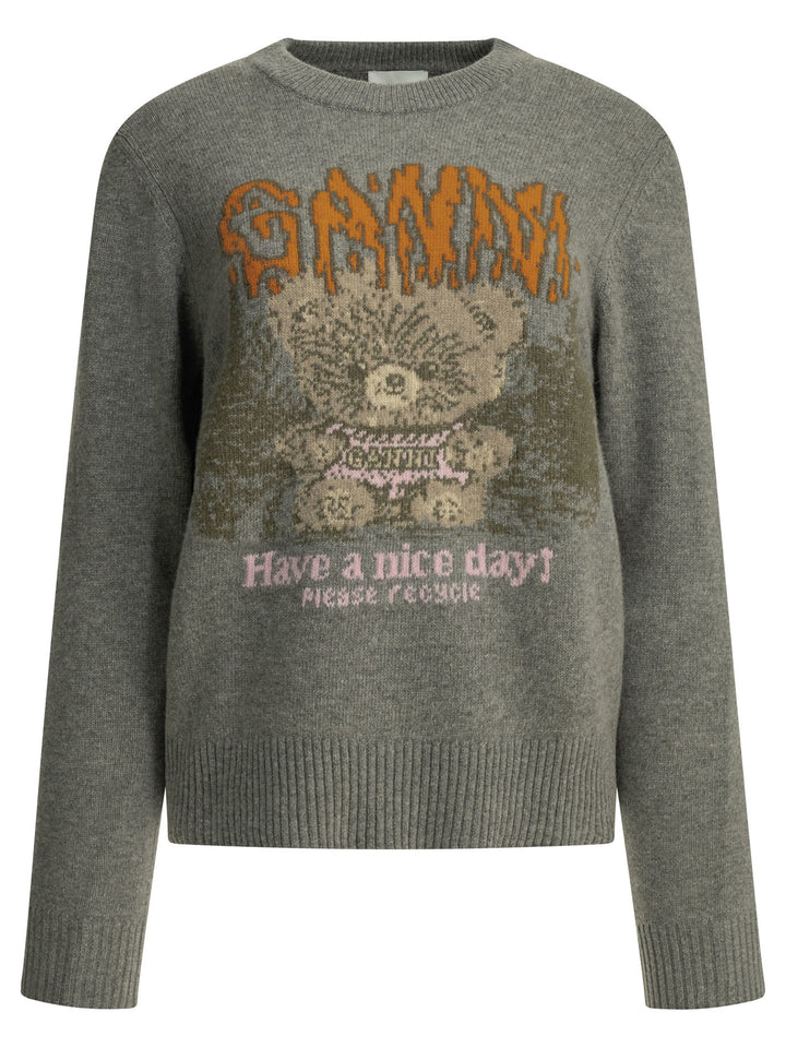 Ganni Teddy Knitwear - Grey | e58d27421a3ea6eee81be4bcd2bfebc8bda6590f