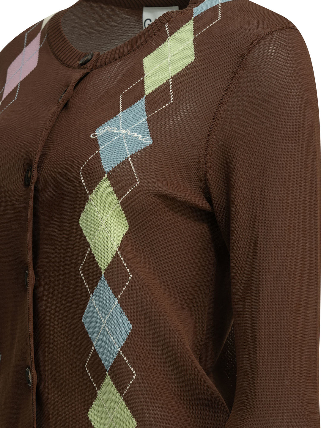 Ganni Argyle Knitwear - Brown | 9f5637ff7ef4b5e6b13e0d909fb224c75c05d175