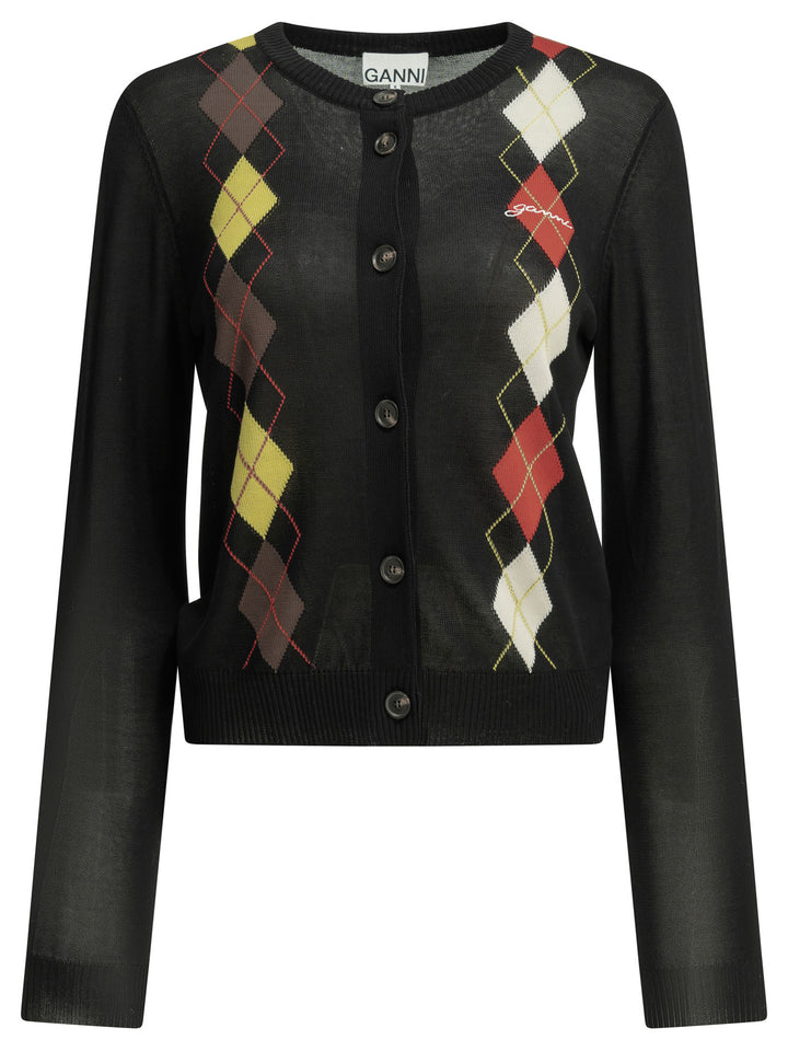 Ganni Argyle Knitwear - Black | 3495d6a2689ab9c87bfc5e0b8816160f3a95316d