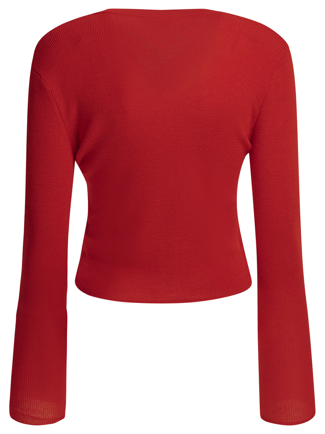 Ganni Merino Wool Cardigan Knitwear - Red | f64c4773075ac8954b541d67d933f09b6b44beb3