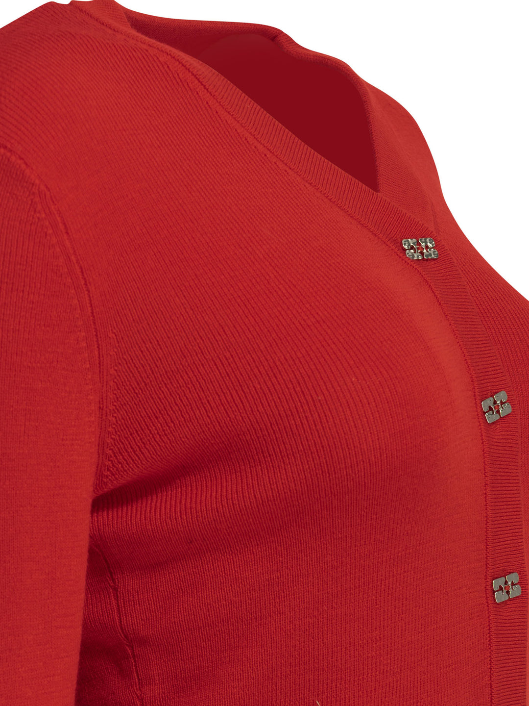 Ganni Merino Wool Cardigan Knitwear - Red | c4b8f70c2abacfb7ce8615212380eb1da23209aa