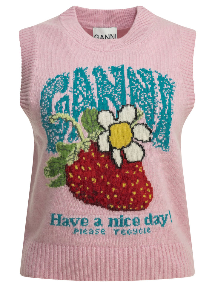 Ganni Strawberry Knitwear - Pink | 5c68939a1dab7fa6b55ecc5c357aac80159698be