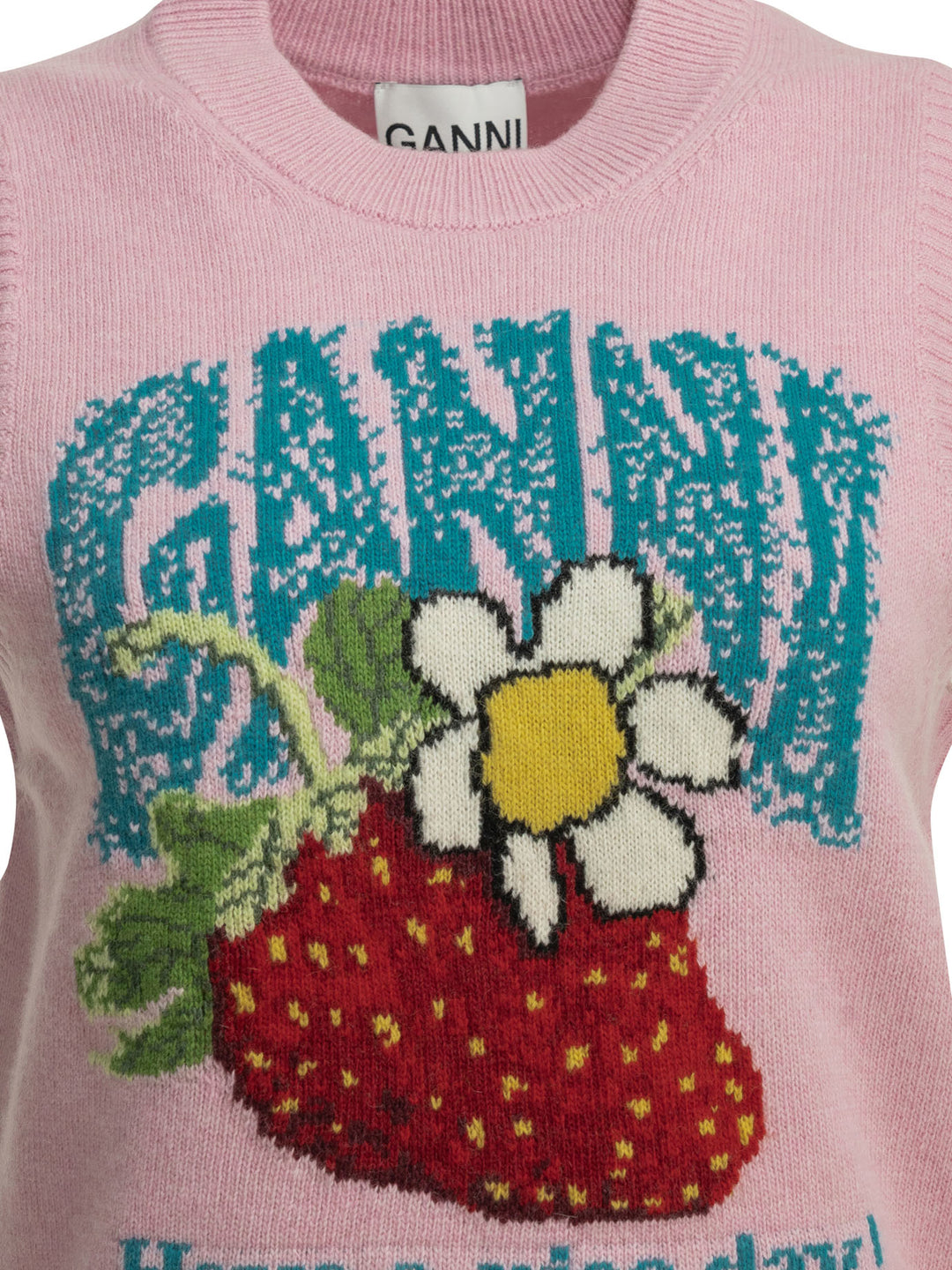 Ganni Strawberry Knitwear - Pink | 8d10073a0f98e700d90ec644be6aa5bdb87eda33
