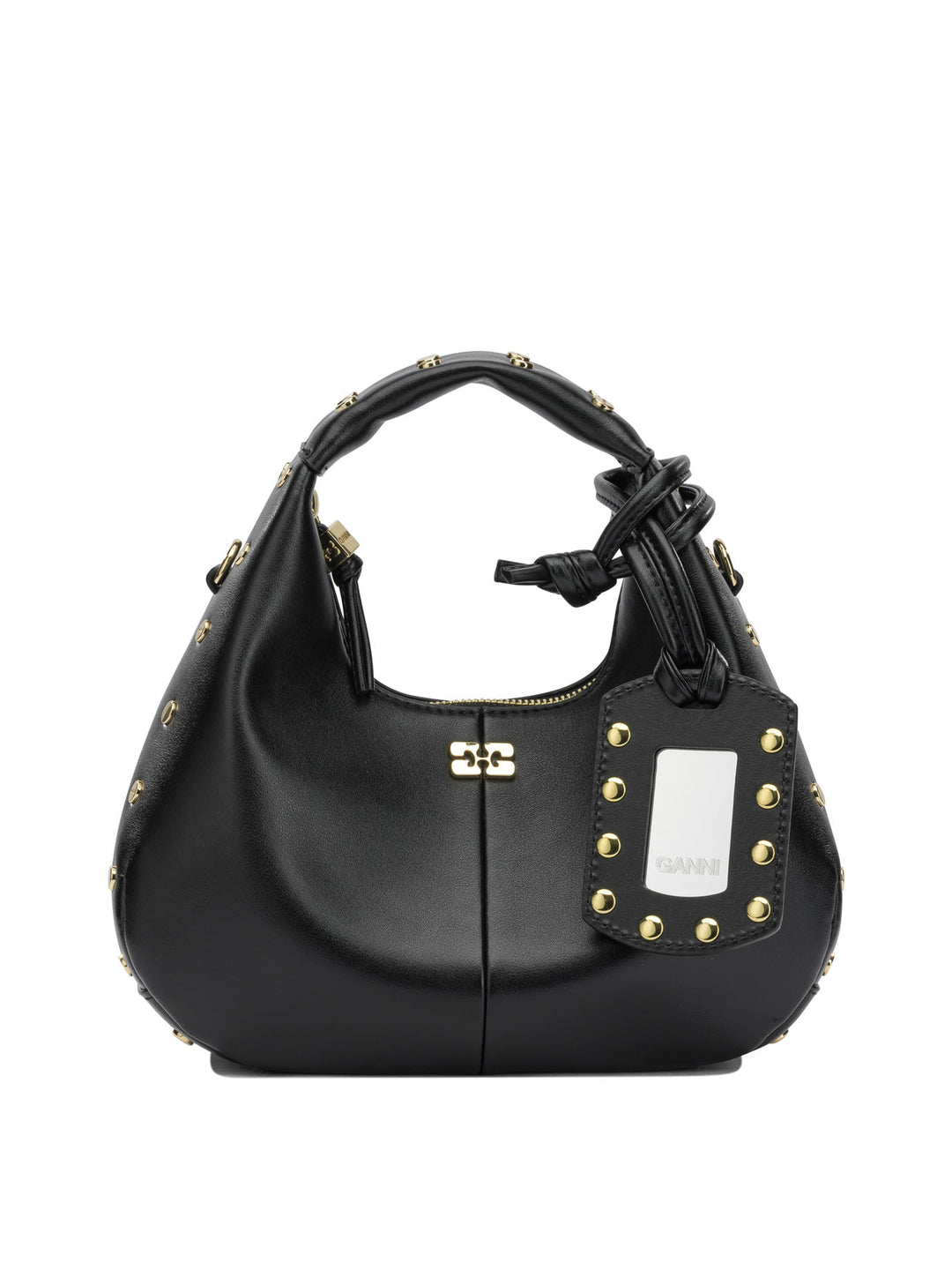 Ganni Hobo Studs Handbags - Black | 65751960e4b58a0823241aa3a1e6589d09178c3a