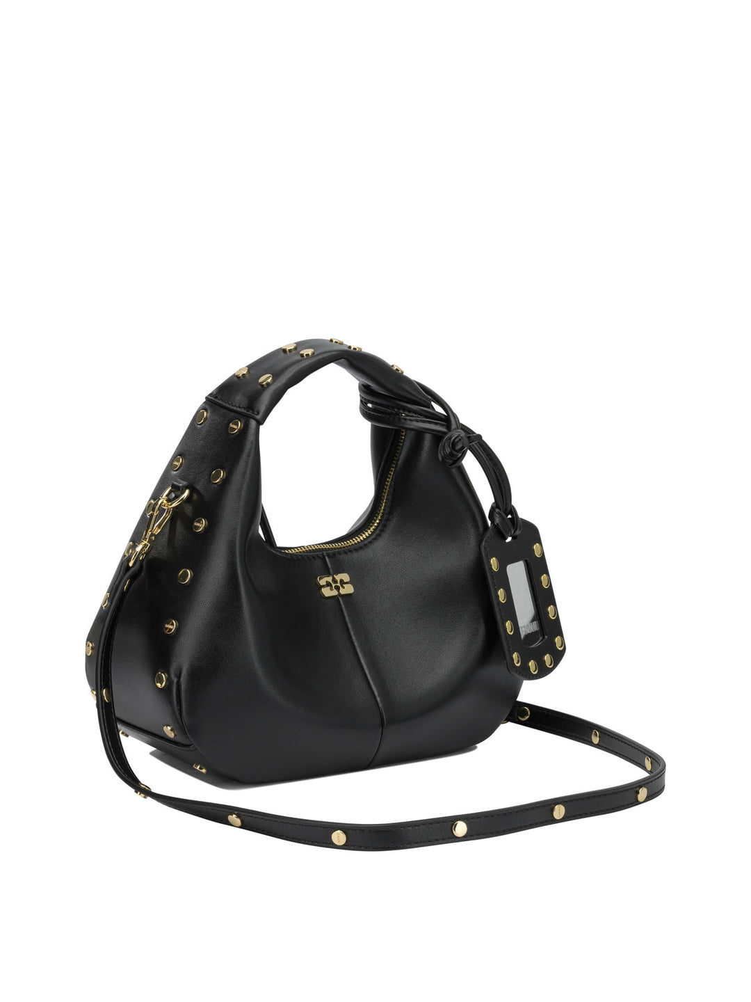 Ganni Hobo Studs Handbags - Black | 40a05ef328cd3fa992b1b2cc073f629b4b211219