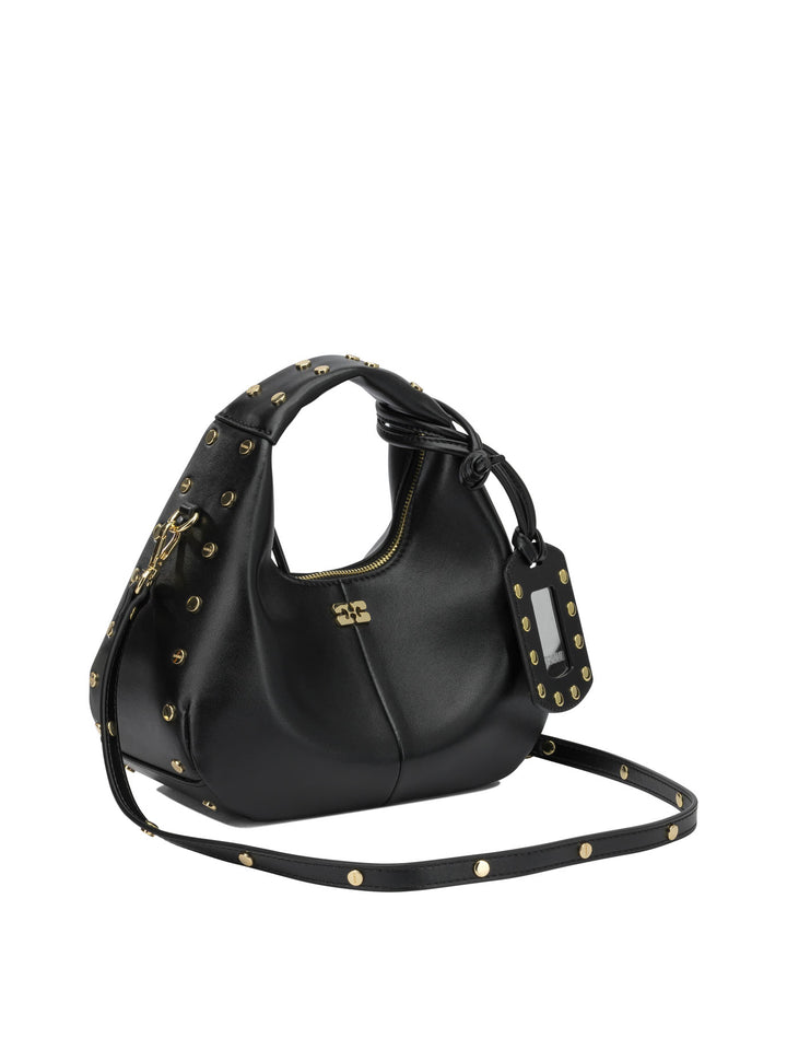 Ganni Hobo Studs Handbags - Black | 40a05ef328cd3fa992b1b2cc073f629b4b211219