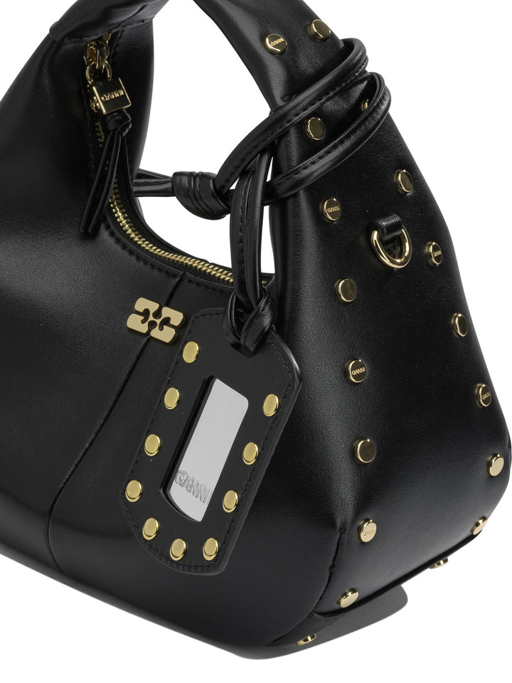 Ganni Hobo Studs Handbags - Black | 722c6daf5bd0a6275a2e710631d57cb14ef918a1