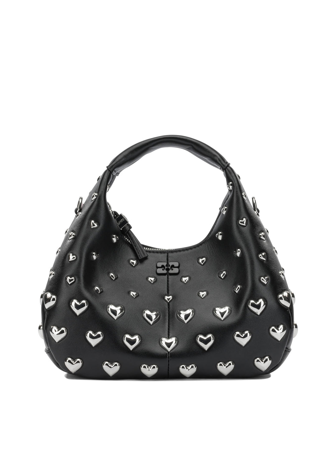 Ganni Mini Hobo Heart Handbags - Black | 213820386c98418d622f082ee0629dff4abb61f8