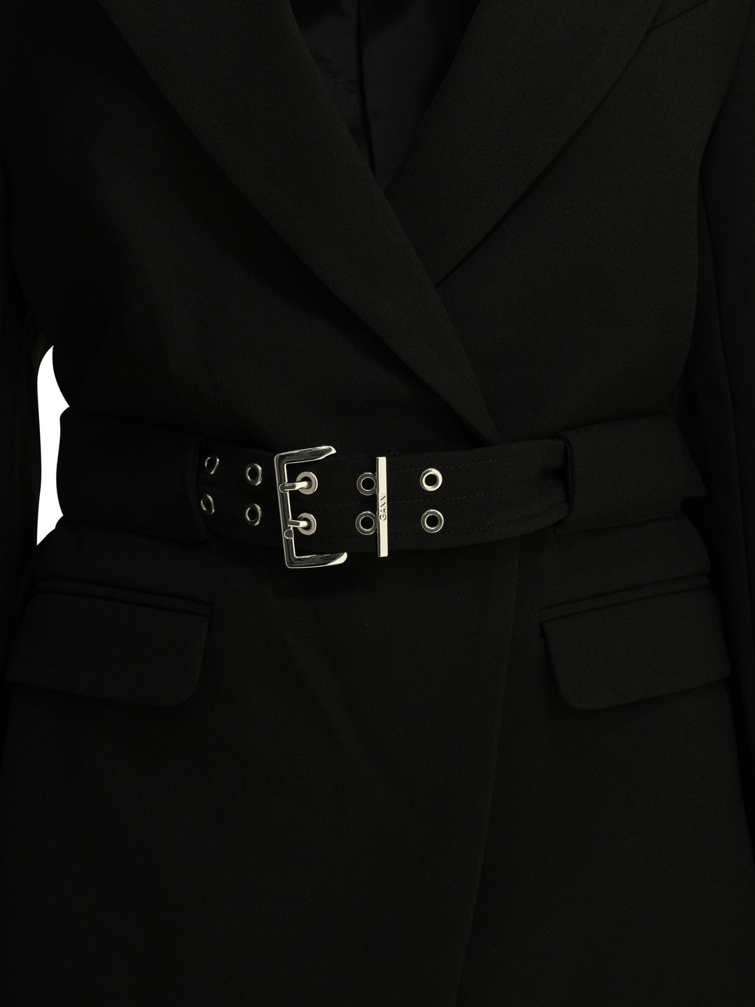 Ganni Crepe Blazer Jackets and Coats - Black | 9e3fb35c5c2b9d9dcfd950c4b546ba1e5dabb1ab