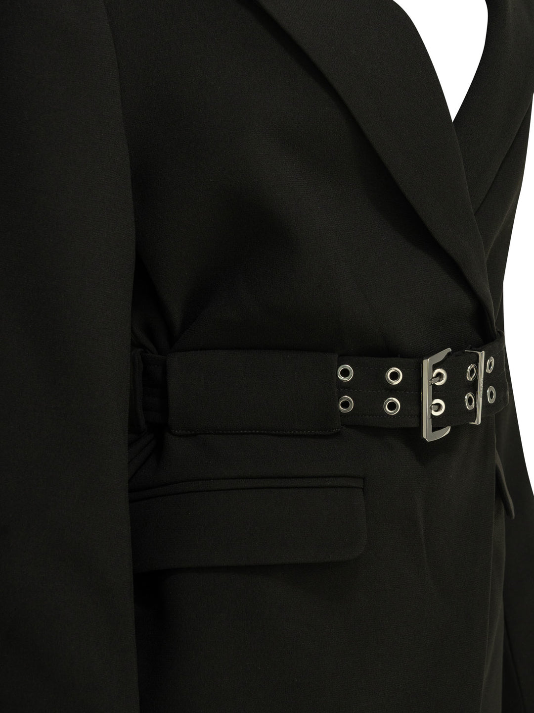 Ganni Crepe Blazer Jackets and Coats - Black | cc1656edda4c65ac3665b1922222a32a2f33db58