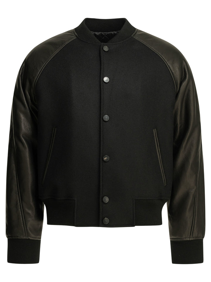 Givenchy Wool Bomber Jacket With Reverse Logo Jackets and Coats - Black | dcfea04c48c07f642d5d3db687e7420dbab226d2