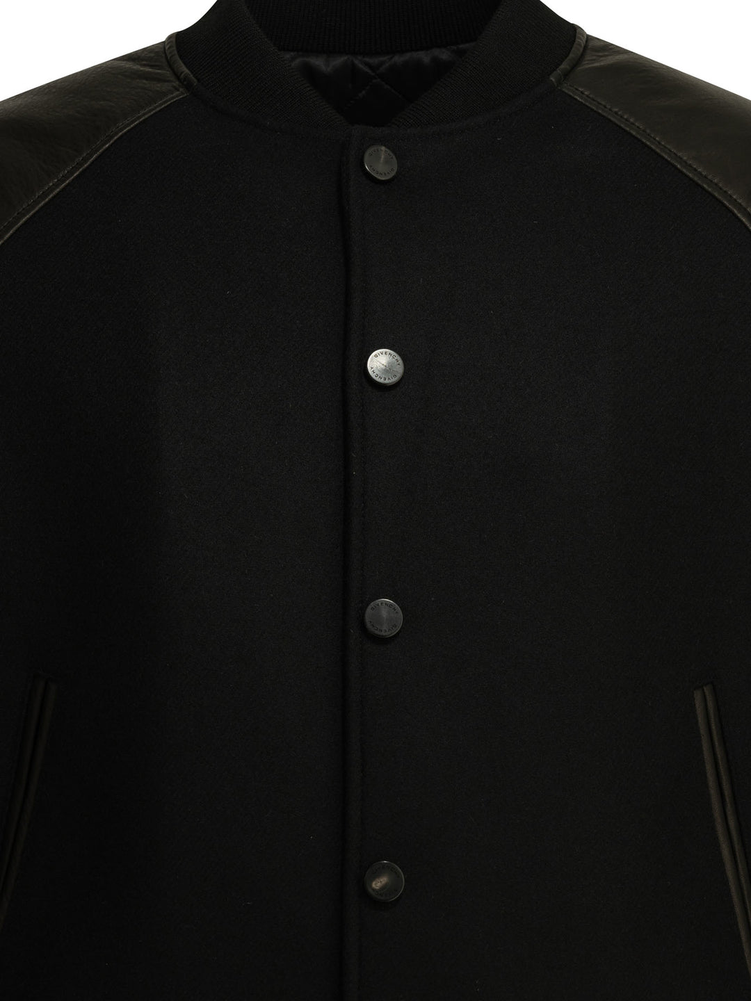 Givenchy Wool Bomber Jacket With Reverse Logo Jackets and Coats - Black | e8fcd815aa3ab08a9396508f971ffe09f8f02e31