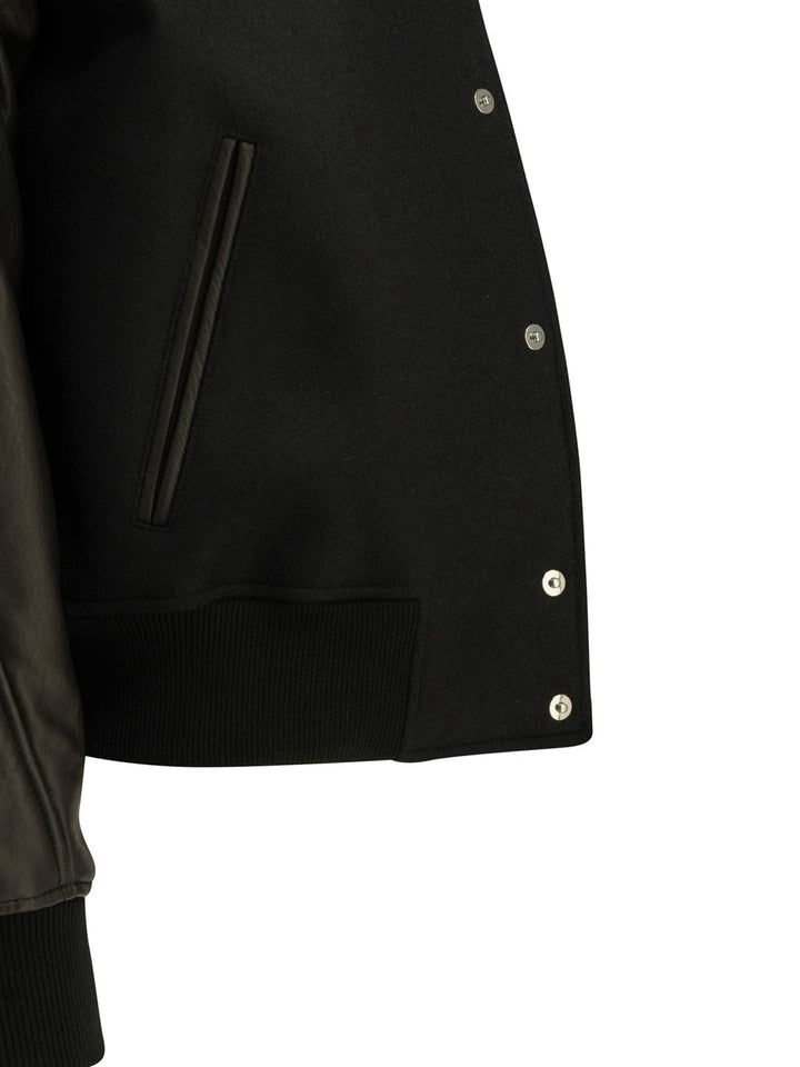 Givenchy Wool Bomber Jacket With Reverse Logo Jackets and Coats - Black | 058adf3389b968da965b371c3cdaf4591276b7bc