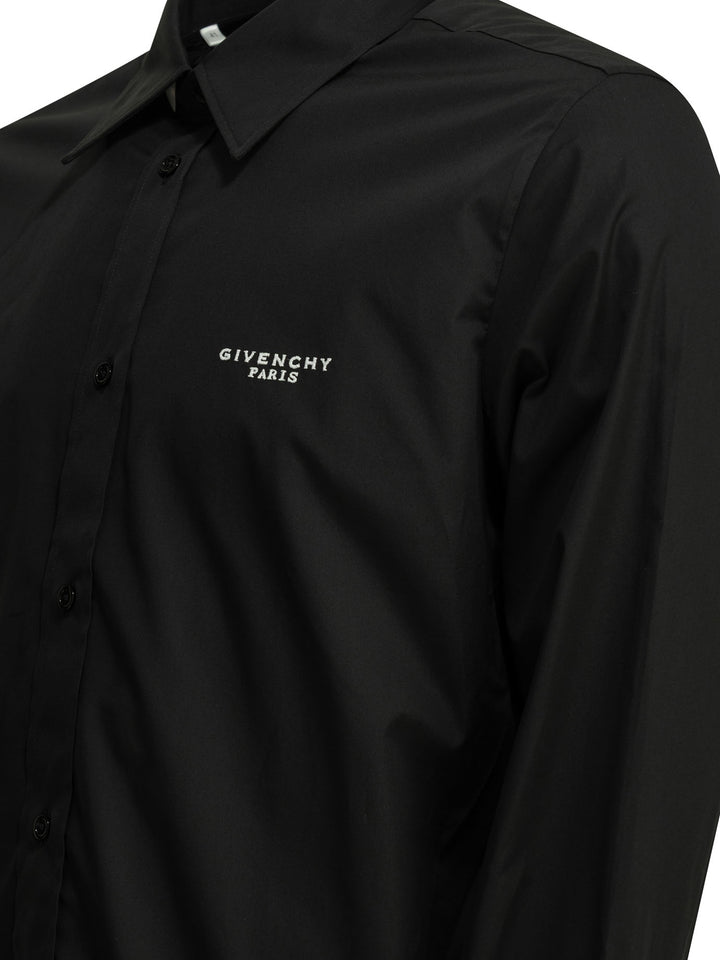 Givenchy Camicia Casual Con Logo Shirts - Black | 7489e433ed5efe7f948095ace703bd17821a3129