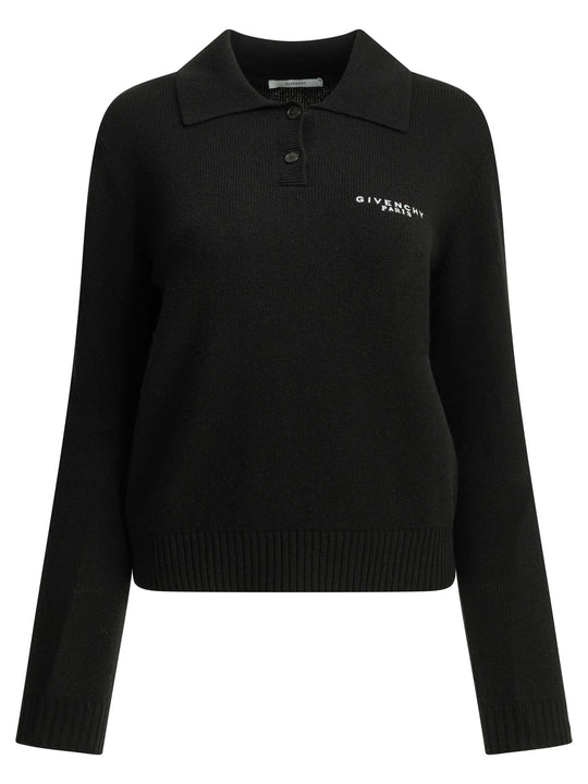 Logo Polo Sweater Knitwear Black