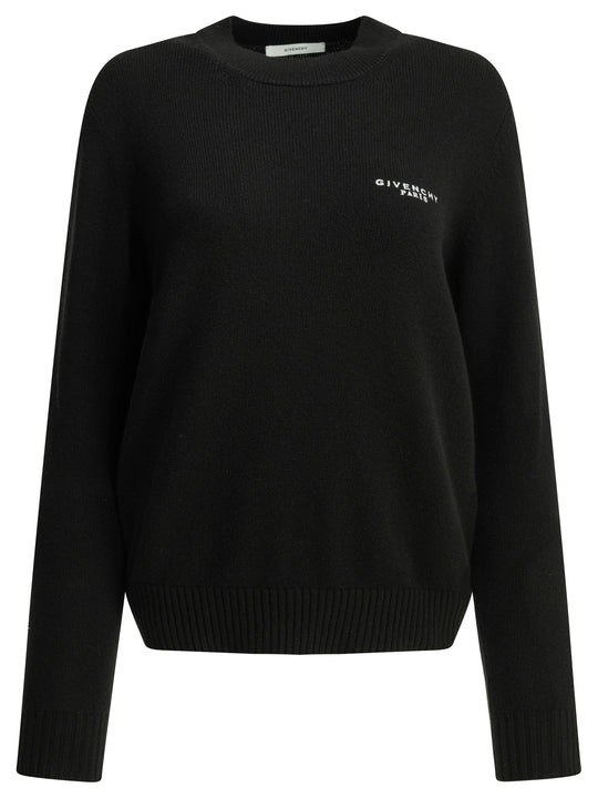 Crew-Neck Sweater With Logo Knitwear Black