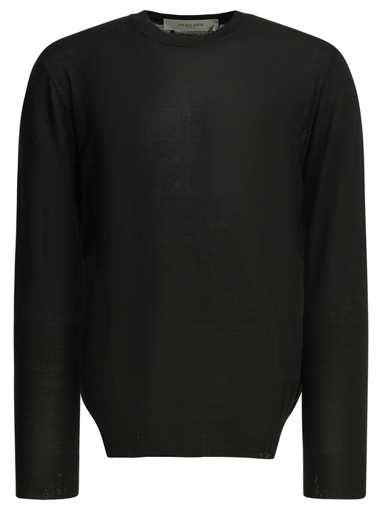 Wool Crew Neck Sweater Knitwear Black