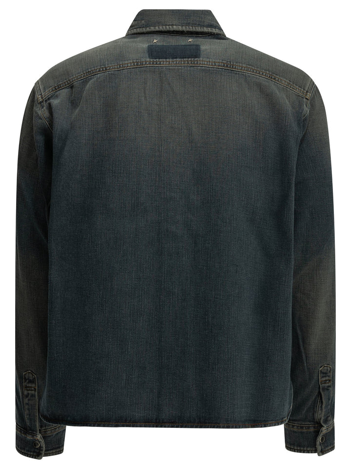 Golden Goose Casual Denim Shirt Shirts - Blue | ff439495c074720ff8bdc199c21ee5abc487f2af