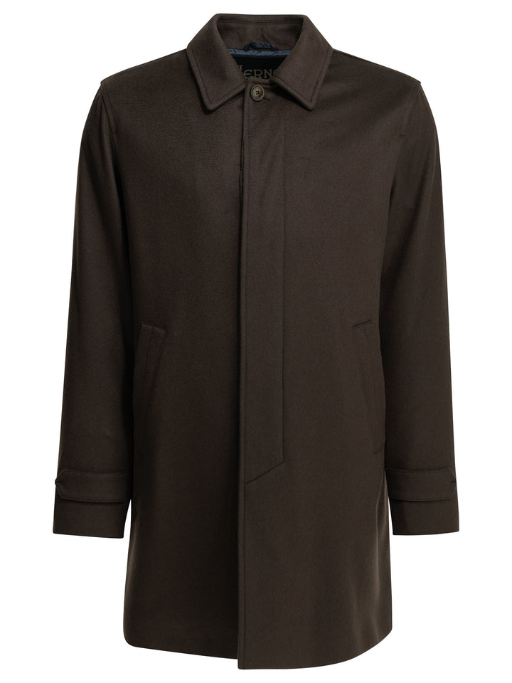 Herno Long Coat Made Of Pure Cashmere Jackets and Coats - Brown | 38c3ec654362eb5169bcedcda9b786812197b156