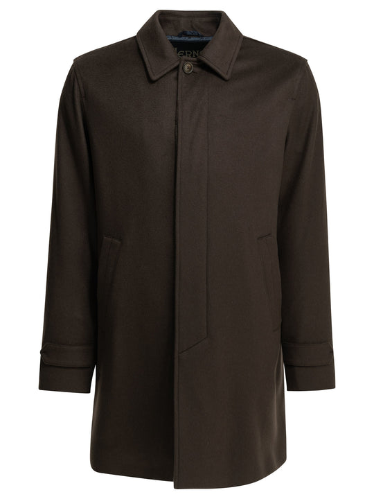 Long Coat Made Of Pure Cashmere Jackets And Coats Brown