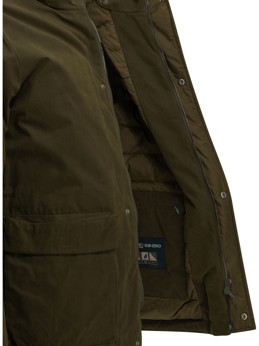 Herno Padded Parka Made Of Technical Cotton Jackets and Coats - Green | 2ac78ed1a7999f26eab095e1a582e6bd79132c2f