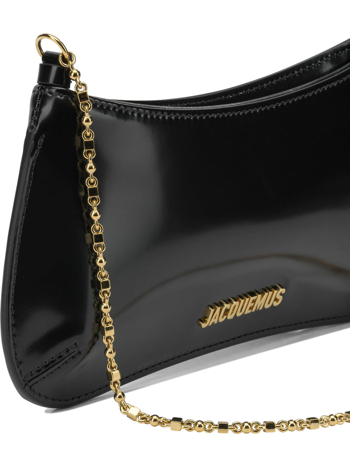 Jacquemus Le Petit Bisou Chaine Shoulder Bags - Black | 91f1b5444095d5d3ee3f1f646b280d2907a80b5e