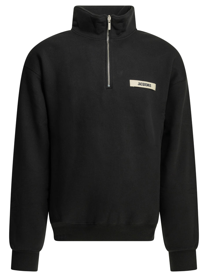 Jacquemus Le Camionneur Gros Grain Sweatshirts - Black | 08a669187f2b189d64403b16c8f18a5a8e82c456
