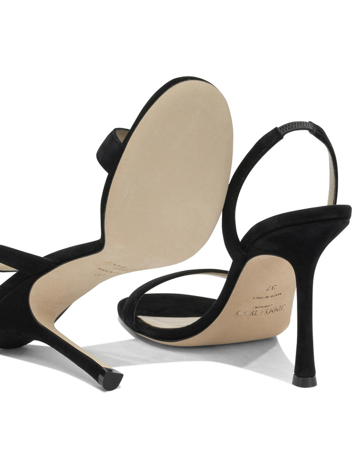 Jimmy Choo Jenn 100mm Sandals - Black | d9ad0d2885ce6548e7ac62a639caef133404d1c8
