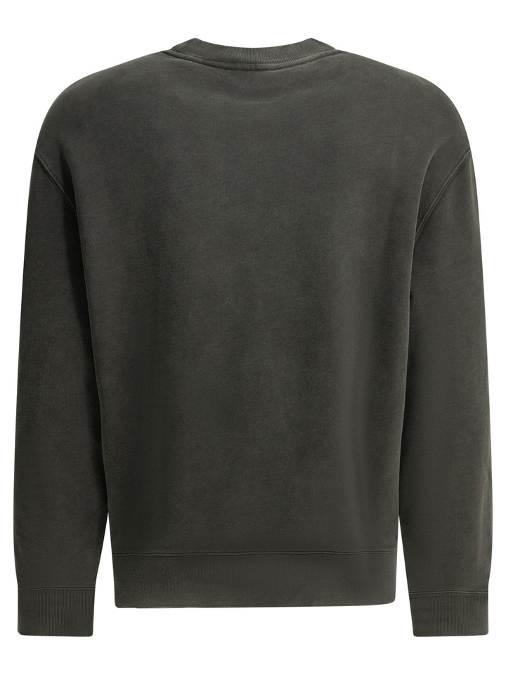 Maison Kitsuné Fox Head Faded Sweatshirts - Black | 0432e978f6909b46af1c4d6628e98c3bcea90e5e