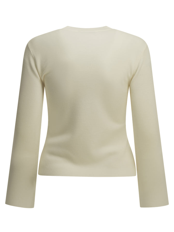Max Mara Round-Neck T-Shirt Made Of Virgin Wool T-shirts - White | a876b9628794be663abd4f6a11b47a6bcb6817b2