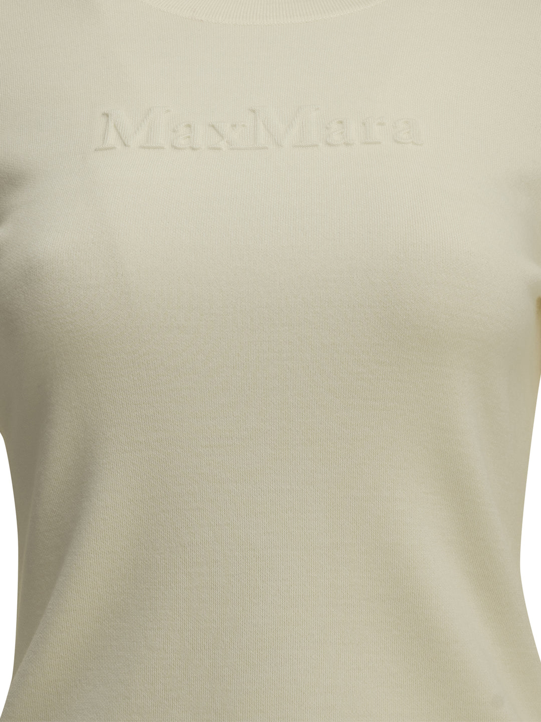 Max Mara Round-Neck T-Shirt Made Of Virgin Wool T-shirts - White | 4c18b17696917bd33961906cad2056bcc1fc5e3a