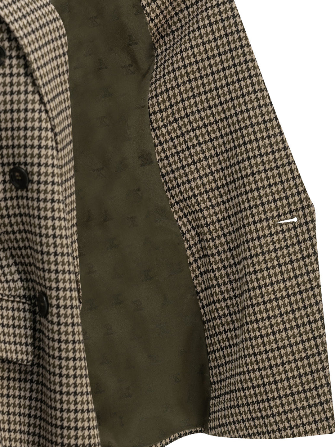 Max Mara Double-Breasted Houndstooth Blazer Jackets and Coats - Brown | 349ee90ef807e275503323c53536a4860ea0299c