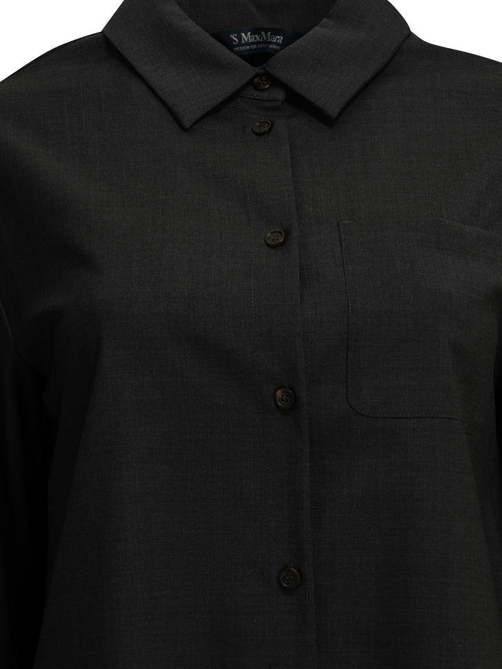 Max Mara S Casual Shirt Made Of Virgin Wool Shirts - Grey | 8078d2ef232c3c247176a211dbca89a8132a0599