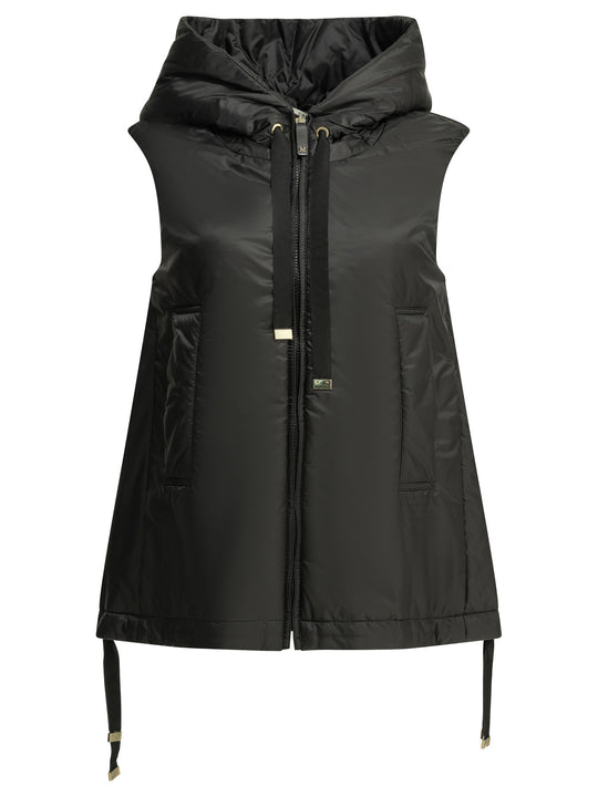 Water-Repellent Sleeveless Jacket Jackets And Coats Black