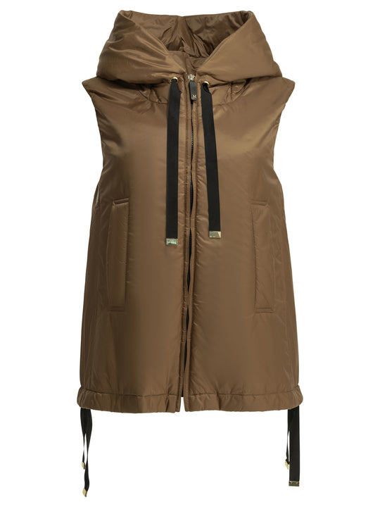 Water-Repellent Sleeveless Jacket Jackets And Coats Brown