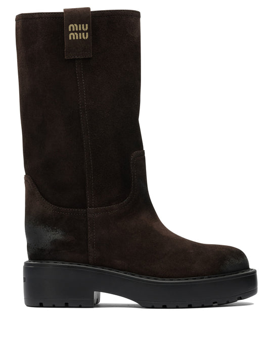 Suede Pull-On Boots Boots And Ankle Boots Brown