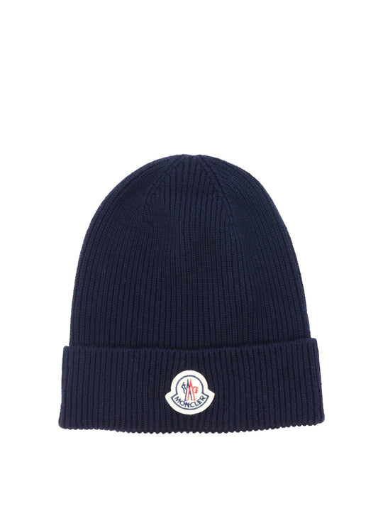 Wool Beanie With Logo Hats Blue