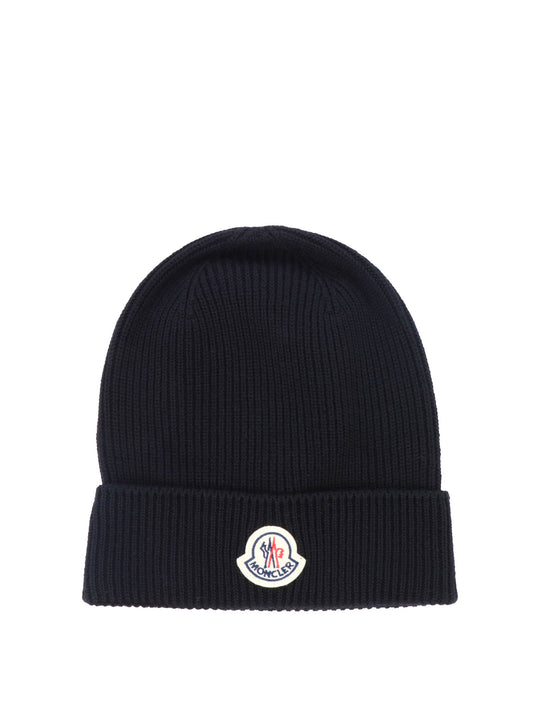 Wool Beanie With Logo Hats Black