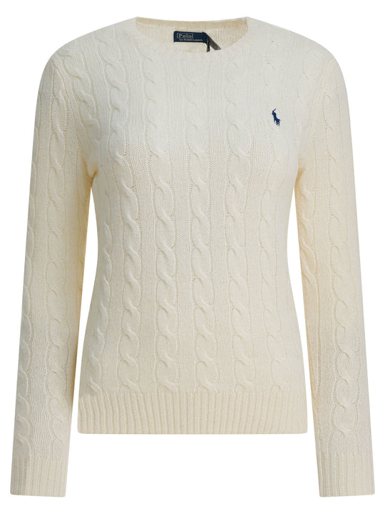 Crewneck Sweater With Logo Knitwear White