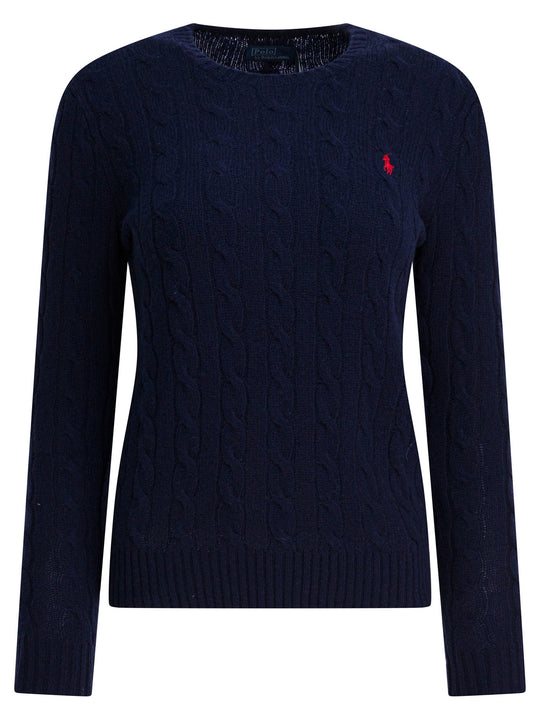 Crew-Neck Sweater With Logo Made Of Wool And Cashmere Knitwear Blue
