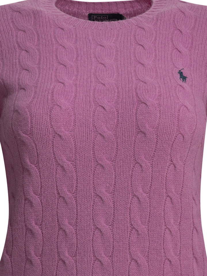Polo Ralph Lauren Crew-Neck Sweater With Logo Knitwear - Fuchsia | 6c6314e0675607dd8c1d0d3eb1d28531ef6b1f08