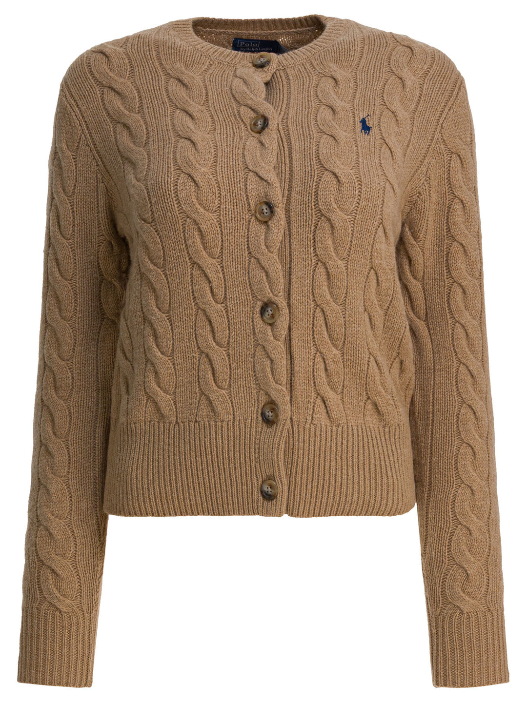 Polo Ralph Lauren Wool And Cashmere Cardigan With Logo Knitwear - Brown | b9fe31d8518d6811cd52c96bda204b59cb49aad0