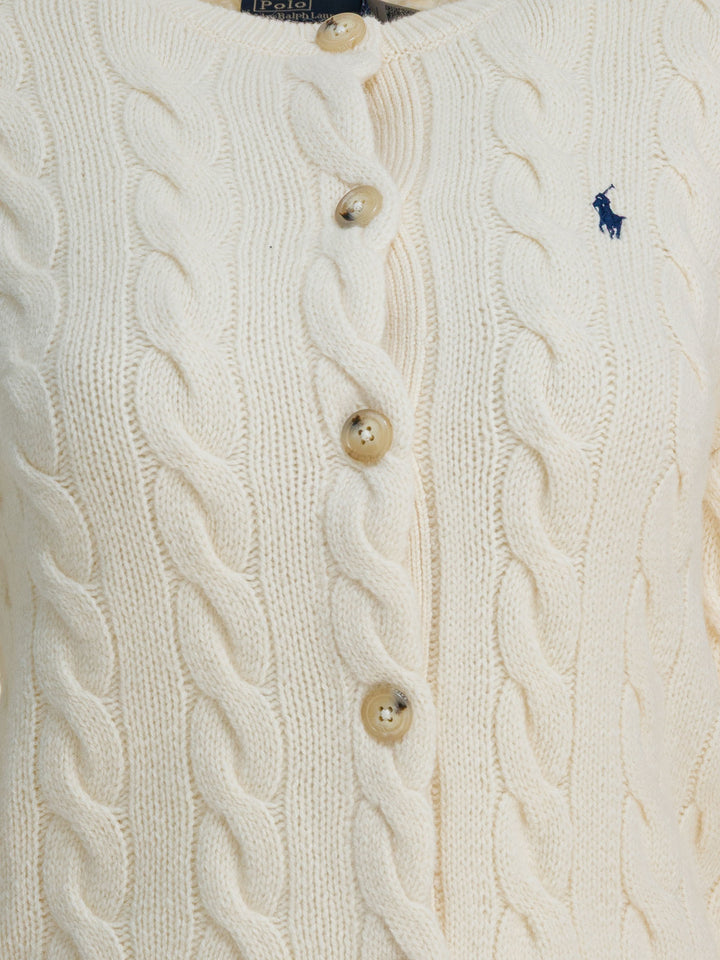 Polo Ralph Lauren Wool And Cashmere Cardigan With Logo Knitwear - White | cb382f8cf8f6b2c276c18c819b5949ae2042a894