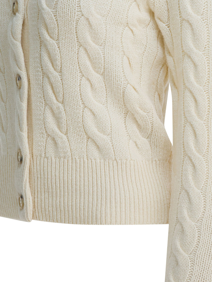 Polo Ralph Lauren Wool And Cashmere Cardigan With Logo Knitwear - White | 119fa40af06b4a768c9cc9a358fb0fcf675fe053