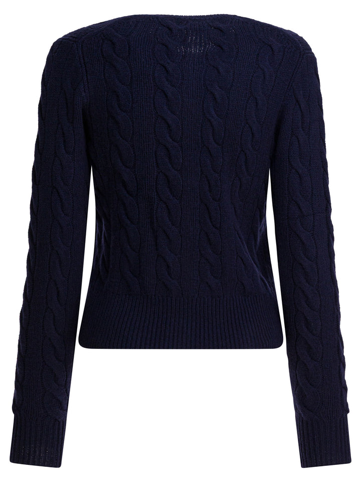 Polo Ralph Lauren Wool And Cashmere Cardigan With Logo Knitwear - Blue | 99ac60757f60a201c8752cf16c01777f12d6de98