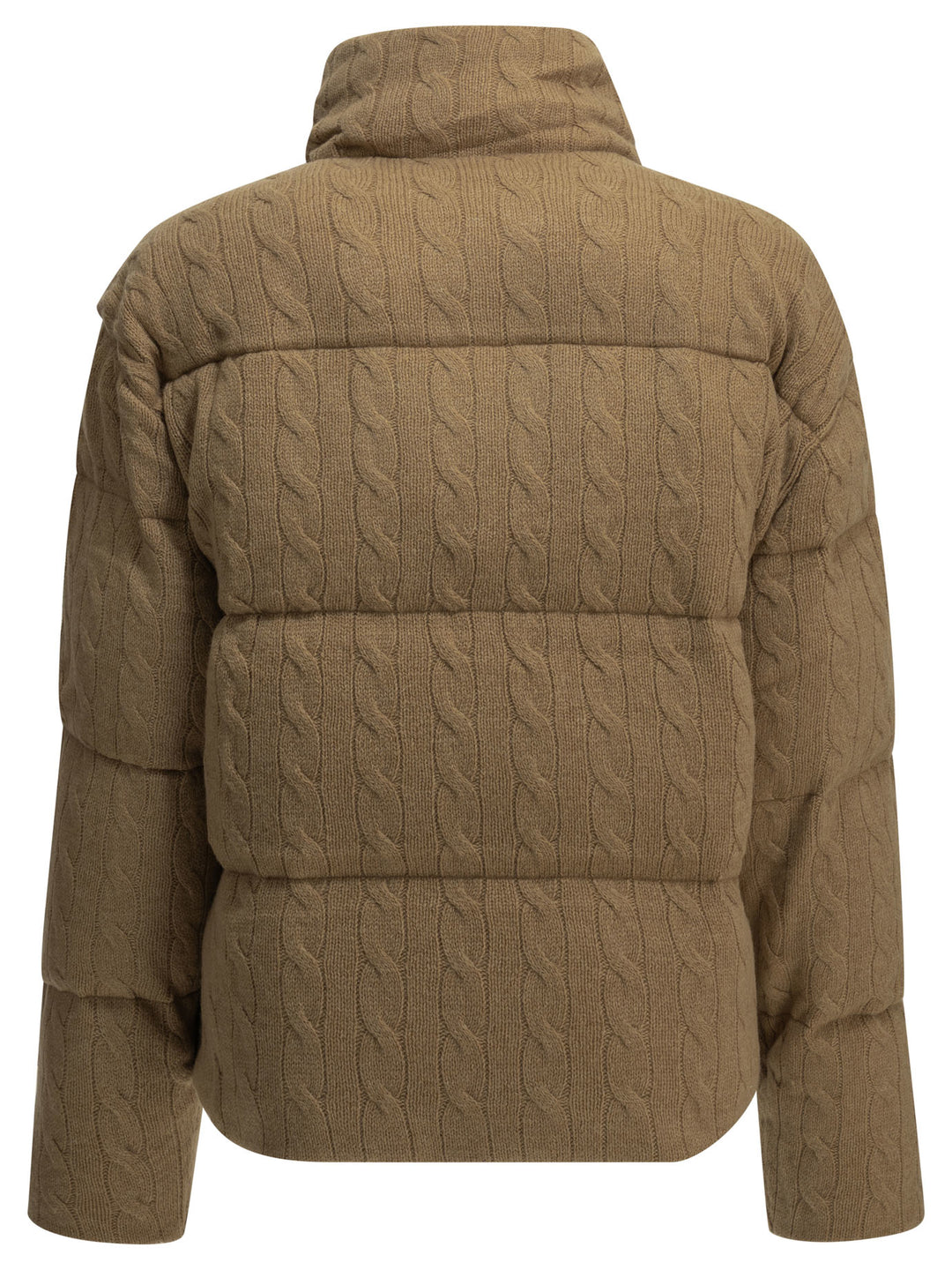 Polo Ralph Lauren Short Down Jacket Made Of Wool And Cashmere Knit Jackets and Coats - Beige | 1804856b6de2761e6b080da9d95d667ea2ffd085