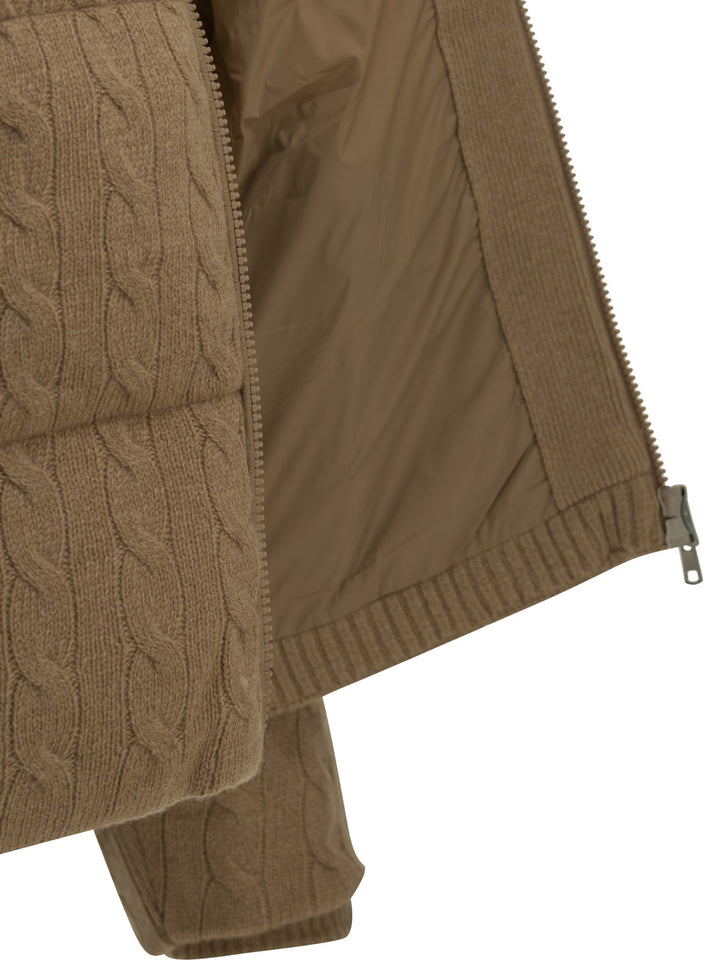 Polo Ralph Lauren Short Down Jacket Made Of Wool And Cashmere Knit Jackets and Coats - Beige | 4c58865d1b969467cc5c7bfa5d21c32a1bf09f27