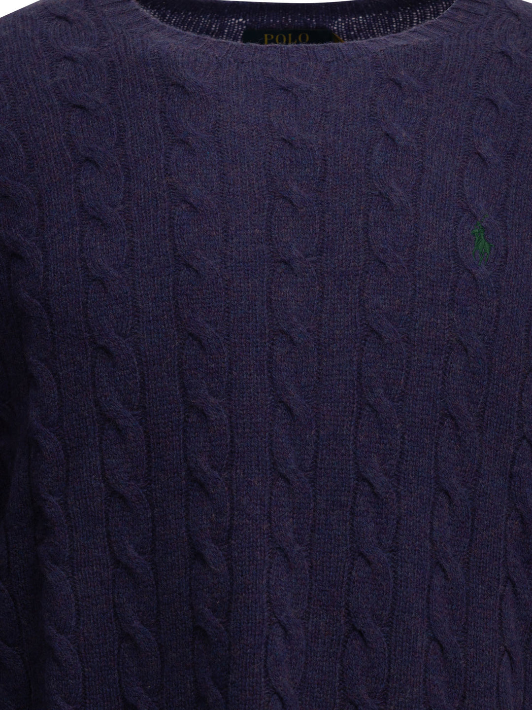 Polo Ralph Lauren Crew-Neck Sweater With Logo Knitwear - Purple | fef48dbf895e8810179f5f8baa59aa6c7351ac51